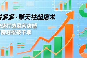 （17312期）拼多多·擎天柱起店术，爆流布局、利润起飞、不断流，快速打造盈利店铺，日销破千单（更新）