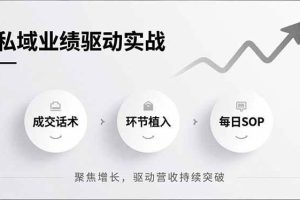 （16988期）私域业绩驱动实战，成交话术、环节植入、每日SOP，聚焦增长，驱动营收持续突破