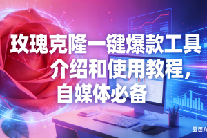 （16772期）玫瑰克隆工具，自媒体必备，一键爆款工具详细介绍和使用教程