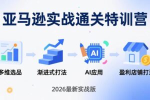(17808期)亚马逊实战通关特训营:26年4月更新,多维选品+渐进式打法+AI应用,从0到1打造盈利店铺